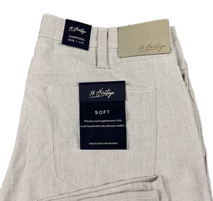 34 Heritage Luxury Charisma Chino Pants Mens 38 X 30 Gray Comfort-Rise 5-Pocket - Picture 1 of 10