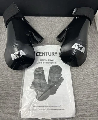 Guantes de combate Century ATA World para estudiantes de artes marciales negros jóvenes niños niños Foto 1 de 4