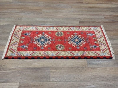 Alfombra bohemia Oushak, alfombra turca Oushak, alfombra contemporánea hecha a mano, 2x4 pies Foto 1 de 4