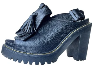 Dr Martens Seraphina Aunt Sally Black Kiltie Slingback Womens size 7 High Heels - Picture 1 of 11