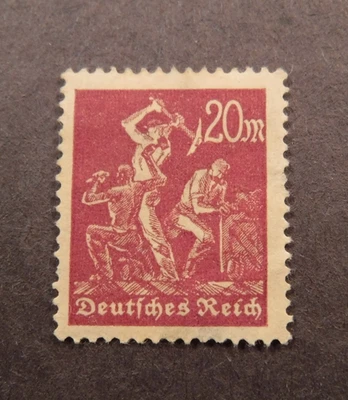 Scott # 224, 1922-23, 20 m, mineros, MNG (parece sin usar) Foto 1 de 2