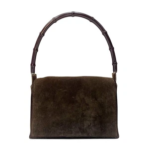 GUCCI Bamboo Brown Suede Shoulder Bag - Picture 1 of 14