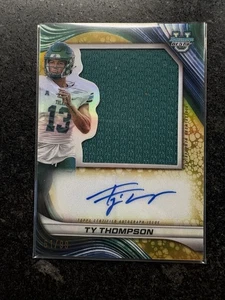 Ty Thompson - Auto Jumbo Relic, /99 Honor Roll - 2024 Bowman U Best - Tulane - Picture 1 of 3