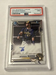 2021 Bowman Chrome Jefferson Quero 1st Rookie Auto PSA 9 Brewers RC - Picture 1 of 2