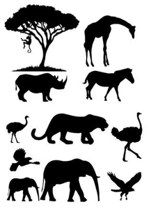 Silueta de animales africanos Jungle Theme Cake Decor - Imagen 1 de 6