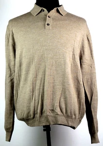 Suéter polo XL Club Room Estate Merino 100 % lana marrón bronceado - Imagen 1 de 2