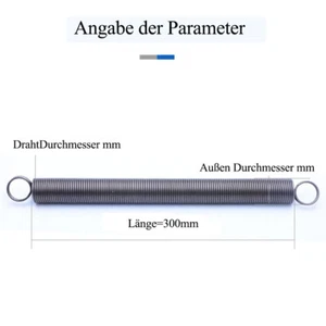 Spannfeder 300mm Extra Lang Federstahl Zug-feder Stahlfeder Verschiedene Größen - Picture 1 of 7