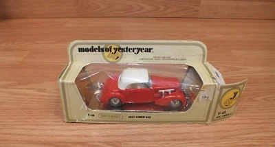 Genuine Matchbox (812) Yesteryear 1937 Cord Red And White Collectible Toy Car  - Image 1 of 4