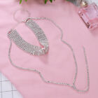  Set of 2 Women Choker Necklaces for Multi-layer Full Diamond Fashion