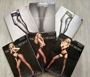 Victoria's Secret Control Top Pantyhose Stockings Lace Top Thigh-high fishnet