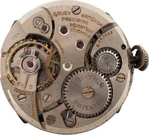 Vintage Gruen Veri-Thin 17 Jewel Mechanical Men's Wristwatch Movement 420 fParts - Picture 1 of 2