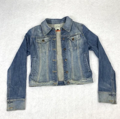 Joe's Jeans Woman Med Wash Denim Trucker Blue Jean Jacket Coat Medium Stretch Foto 1 de 4