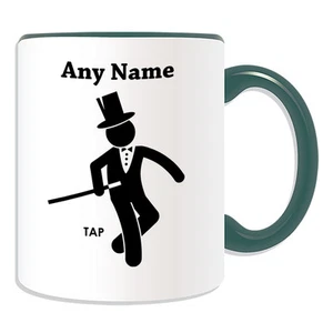 Taza de regalo personalizada para bailarina de grifo caja de dinero taza baile Irlanda nombre contorno de café - Imagen 1 de 20