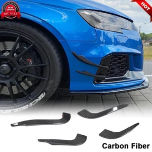 Para Audi RS3 8V sedán 2017-19 fibra de carbono real divisor delantero aleta de pato - Imagen 1 de 12