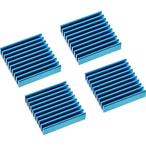 Ram-Kühler 4x selbstklebende Kühlrippen Blau Chip Arbeitsspeicher Kühlung passiv