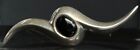 MODERNIST 925 STERLING SILVER AND ONYX BROOCH
