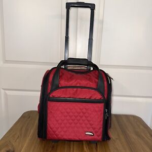 Travelon Wheeled Retractable Pull Up Handle Carry On Overnight Suitcase Bag MINT