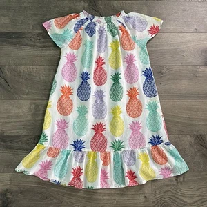 Boden Smocked Neck Pineapple Print Girls 11-12y Lightweight Dress - Picture 1 of 9