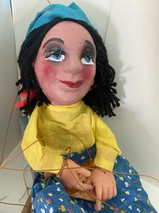 Vtg Mexican Gypsy Fortune Teller Marionette Girl String Puppet - Picture 1 of 6