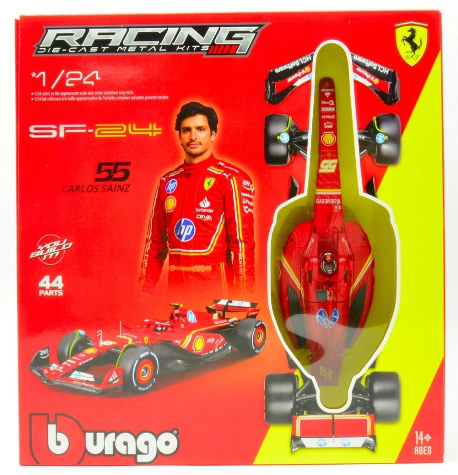 Burago FERRARI SF-24 N.55 CARLOS SAINZ F1 2024 WITH HELMET KIT 1:24 - Imagen 1 de 1