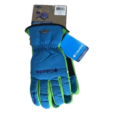 Luvas masculinas de esqui na neve Columbia Bugaboo Omni-Tech tamanho P azul e verde novas - Imagem 1 de 4