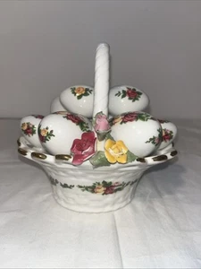 Royal Albert Old Country Rose Musical Porzellan Ostereierkorb DEFEKT - Bild 1 von 11