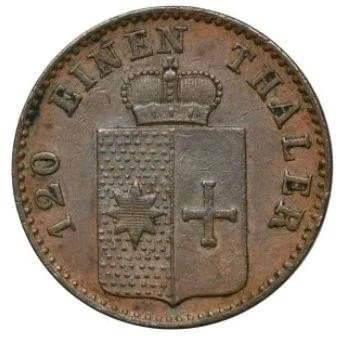 German States Waldeck 1867 3 pfennig old world coin  #5331 - Image 1 of 2