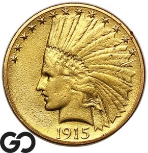 1915 Gold Eagle, $10 Gold Indian - Picture 1 of 3