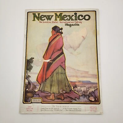 New Mexico Magazine July 1934 Gerald Cassidy Cover UNM World's Fair - Image 1 of 4