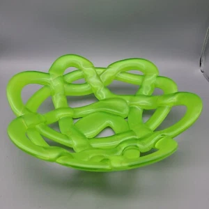 Kosta Boda Anna Ehrner Art Glass BASKET BOWL Green 11.75" - Picture 1 of 7