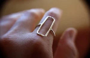 Handgefertigter offener 925 Sterling Silber Ring stilvolles Statement Band für Damen alle Größen - Bild 1 von 4