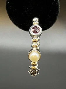 Offene Creolen Sterlingsilber Amethyst und Perle - Bild 1 von 6