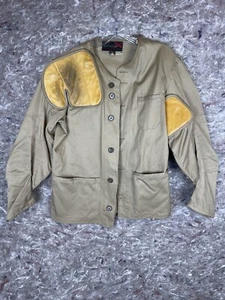 Shooting Jacket Mens 42 Khaki Canvas Leather Colorado Buffs 10-X CU Rifle Team - Picture 1 of 7