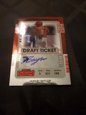 2021 Contenders Prospect Draft Ticket  Jamari Baylor Auto Red /75 Phillies !! - Image 1 of 2
