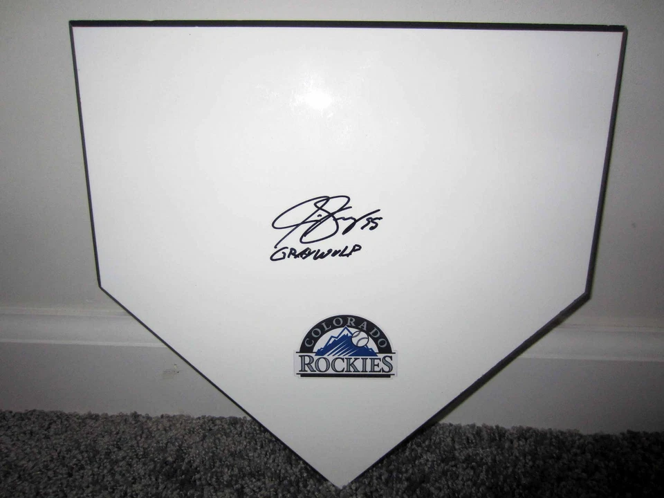 JON GRAY Colorado Rockies Pitcher "GRAYWOLF" SIGNED Home Plate Base w/ COA - Image 1 of 2