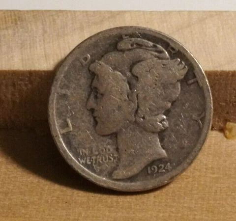 1924 D Mercury Silver Dime 10C Good (INV J) Cover
