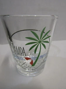 OLD BARWARE SHOT GLASS TAMPA FLORIDA 2 1/2" SOUVENIR MAN CAVE - Picture 1 of 1