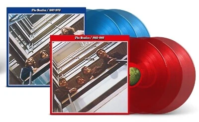 The Beatles Blue & Red Triple Coloured Vinyl LP's Half Speed Remasters 2023 - Image 1 of 4