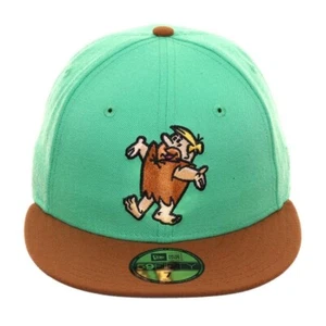 BARNEY RUBBLE THE FLINTSTONES GREEN BROWN 7 3/4 NEW ERA 59FIFTY FITTED HAT CAP - Picture 1 of 5