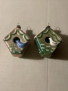 Vintage Weihnachten Glas Taube Vögel Ornamente/Vogelhaus, (2) Vintage - Bild 1 von 6