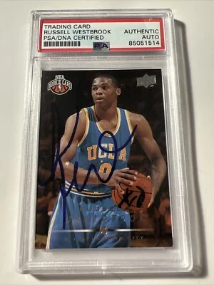 Tarjeta de novato 2008-09 Upper Deck Russell Westbrook autografiada firmada PSA radiocontrol Foto 1 de 2