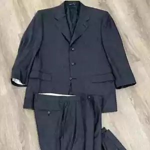Canali Exclusive Collection EU50 (US 42-44R) Super 150er Wolle Birdseye marineblau Anzug - Bild 1 von 15