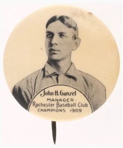 1909 Champions Rochester Bronchos Baseball Club Pin Manager John H. Ganzel - Picture 1 of 2
