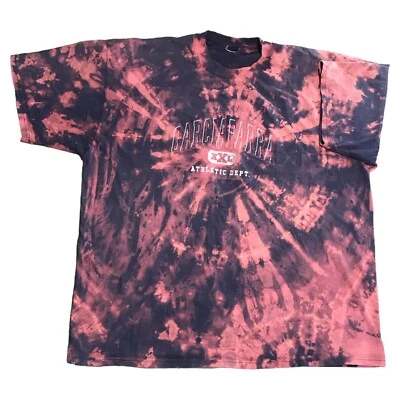 Vtg GARCIAPARRA Athletic Department XXL T-Shirt Blue Pink Tie Dye Acid Wash Mens - Image 1 of 4