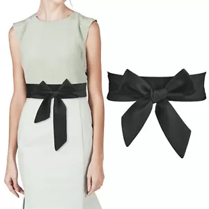 Women Long Ribbon Dress Sash BeltBridal Satin Waist Belts Ladies Ribbon Bow S... - Picture 1 of 8