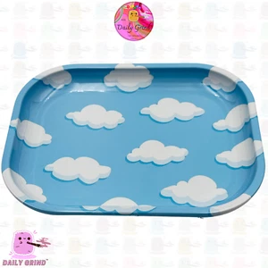 Cartoon Clouds Blue Sky Metal Tray 14x18cm Trinkets Crystals Cute Funny Gift - Imagen 1 de 4