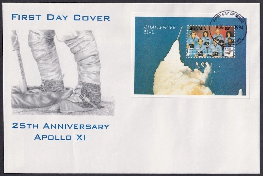 GRENADA Sc #2331 FDC S/S TRIBUTE TO CHALLENGER FLIGHT CREW - Image 1 of 1