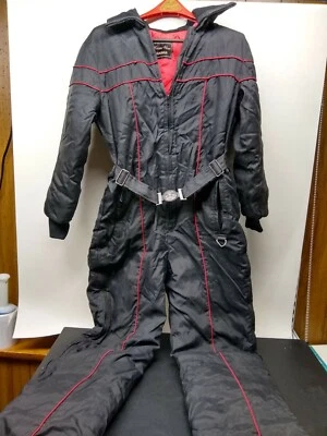 复古雅马哈 Maxim Wear 雪地移动套装黑色红色小号 — 第 1/4 张图片