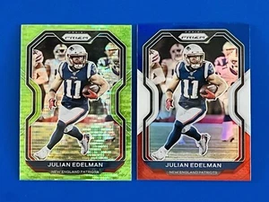 (2) Carte Prizm Julian Edelman 2020 Pulsar verde e rosso bianco blu Prizm #22 - Foto 1 di 2