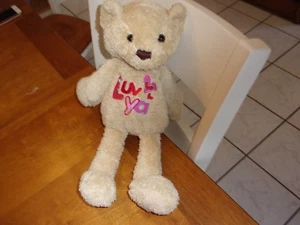 Dandee Dan Dee Collect 15 Zoll Bär Plüsch Lovey Luv Ya Herz hellbraun rot rosa Teddy - Bild 1 von 2